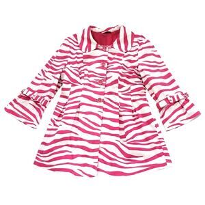 Soulmates Barbiecore Pink Zebra Fully Lined Button Down Jacket Size L (Juniors)